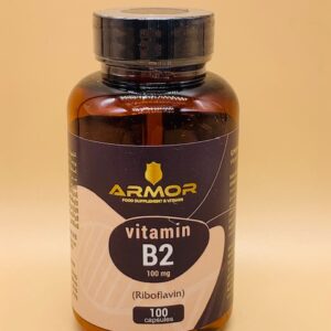 Vitamin B2 100mg (Riboflavin) 100 capsules by Armor