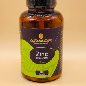 Zinc 50mg (Gluconate) 100 tablets by Armor